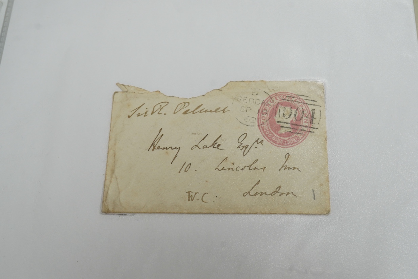 A collection of fifty early nineteenth century Georgian and Victorian franked postal covers, Victoria pre-paid ‘letter cards’ and post cards, railway Dividend Statement, Registered Letters, Fire Office statements, letter